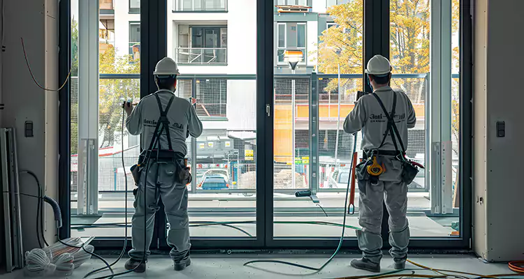 Patio Door Glass Replacement with Built-In Blinds in The Acreage, FL