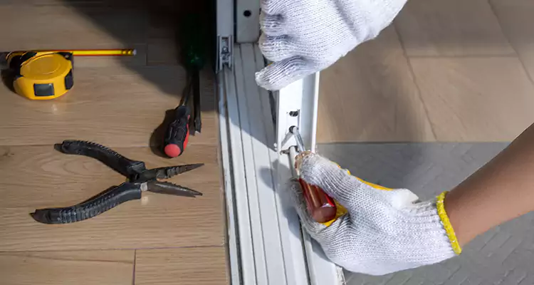 Backyard Sliding Door Track Repair in The Acreage, FL